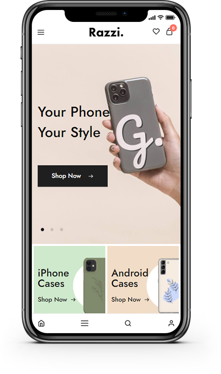 Razzi WooCommerce WordPress Theme Main Phone Cases